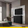 GABRIEL - Komoda se 8 šuplíky - Skříň na oblečení do ložnice - Černý matný povrch H92cm Š120cm D33cm