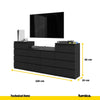 GABRIEL - Komoda se 14 šuplíky (4+6+4) - Skříň na oblečení do ložnice - Černý matný povrch H92cm Š220cm D33cm