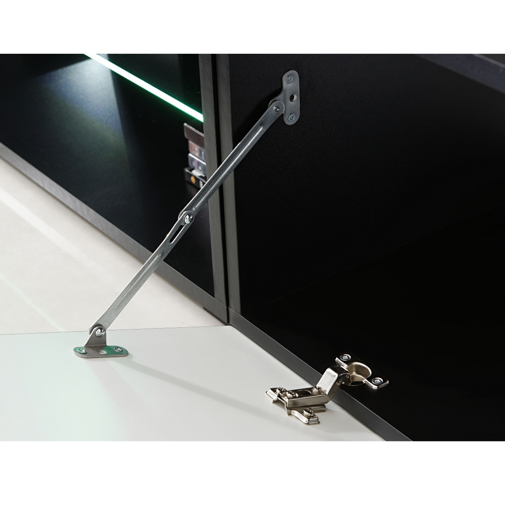 Stěnová jednotka BLADE - sada nábytku do obývacího pokoje - černý mat / Sahara 3D