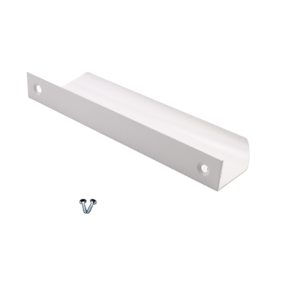 Okrajový úchop s kulatým profilem, délka 128 mm (celková délka 148 mm) - bílá.