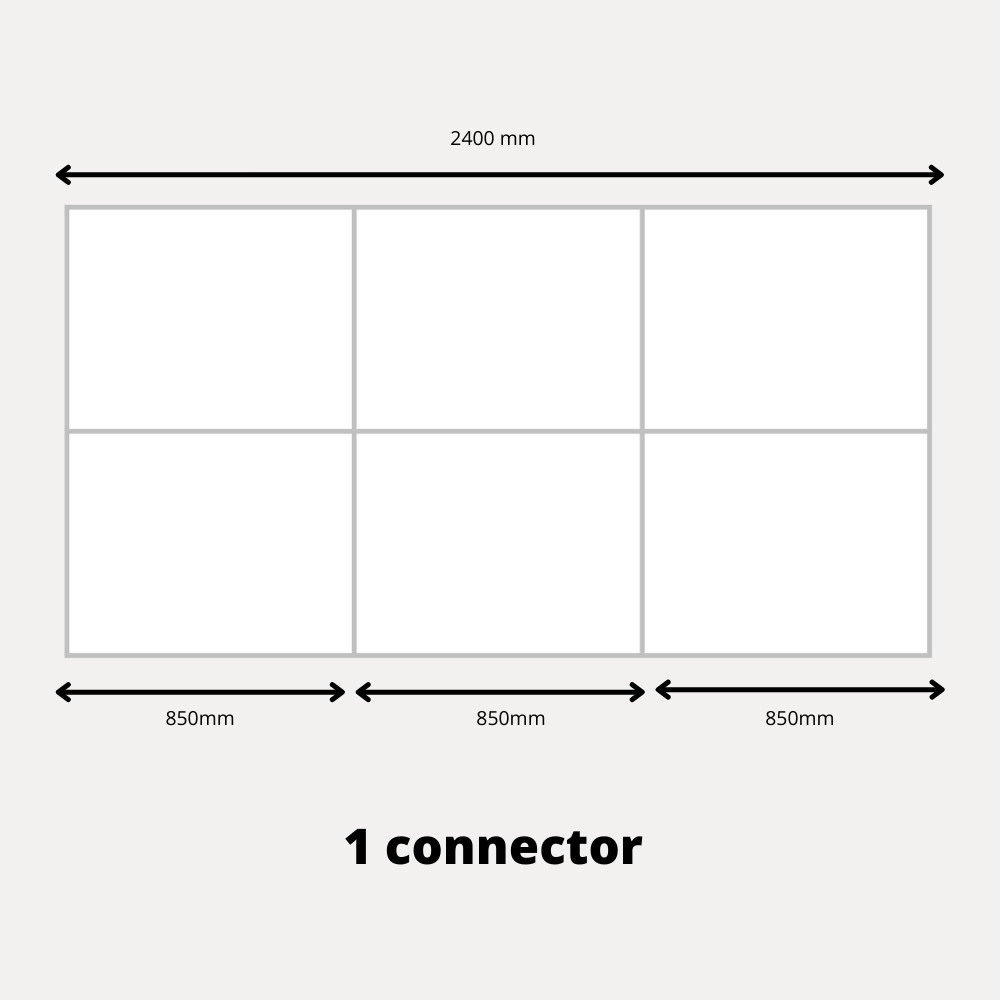 3x Posuvné dveře na šatní skříň - V: až 2500 mm Š: 2400 mm - Lacobel Black