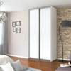 2x Posuvné dveře na šatní skříň - V: až 2750 mm Š: 1200 mm - MFC bílá