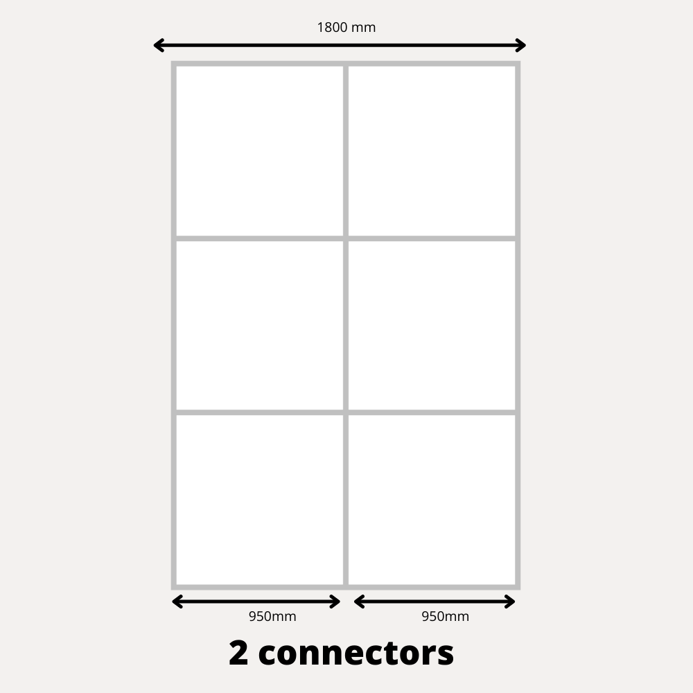 2x Posuvné dveře na šatní skříň - V: až 2500 mm Š: 1800 mm - Lacobel