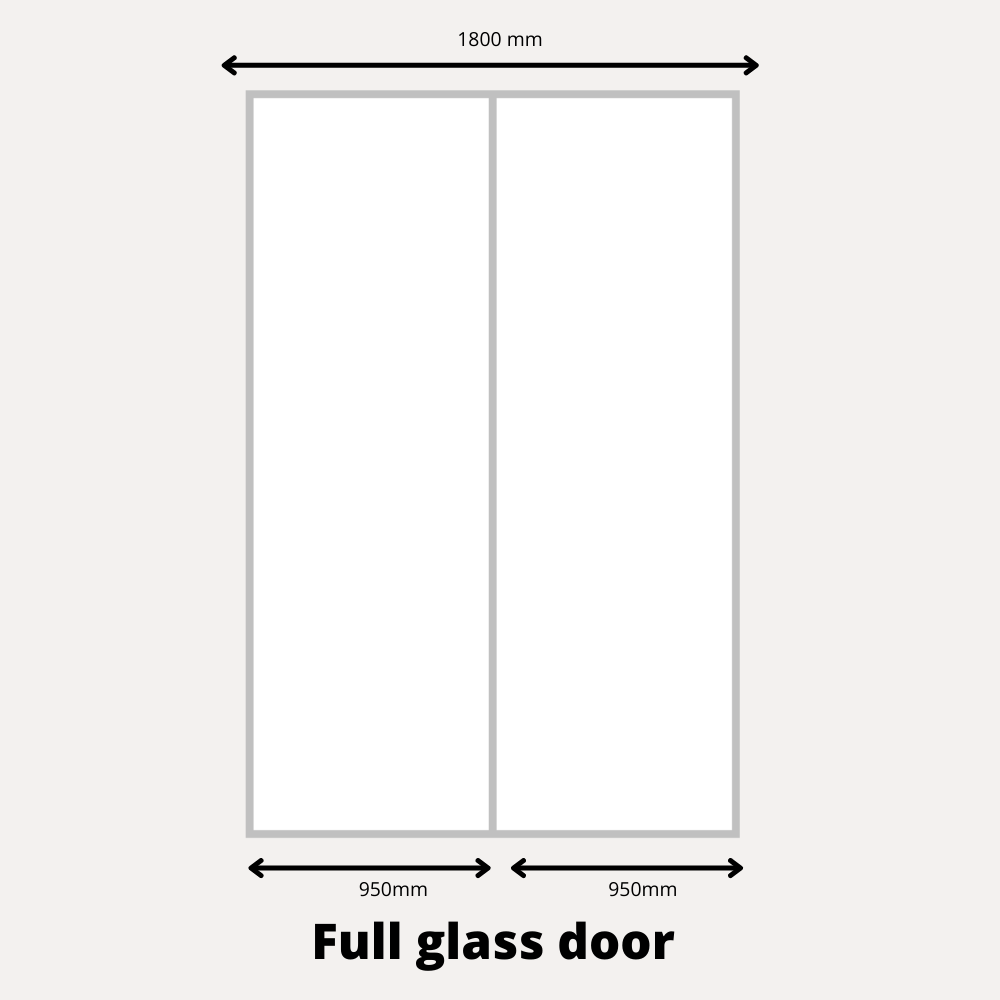 2x Posuvné dveře na šatní skříň - V: až 2500 mm Š: 1800 mm - Lacobel