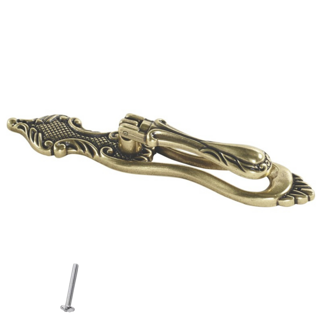 Starožitná závěsná rukojeť - 21 mm - starožitná mosaz