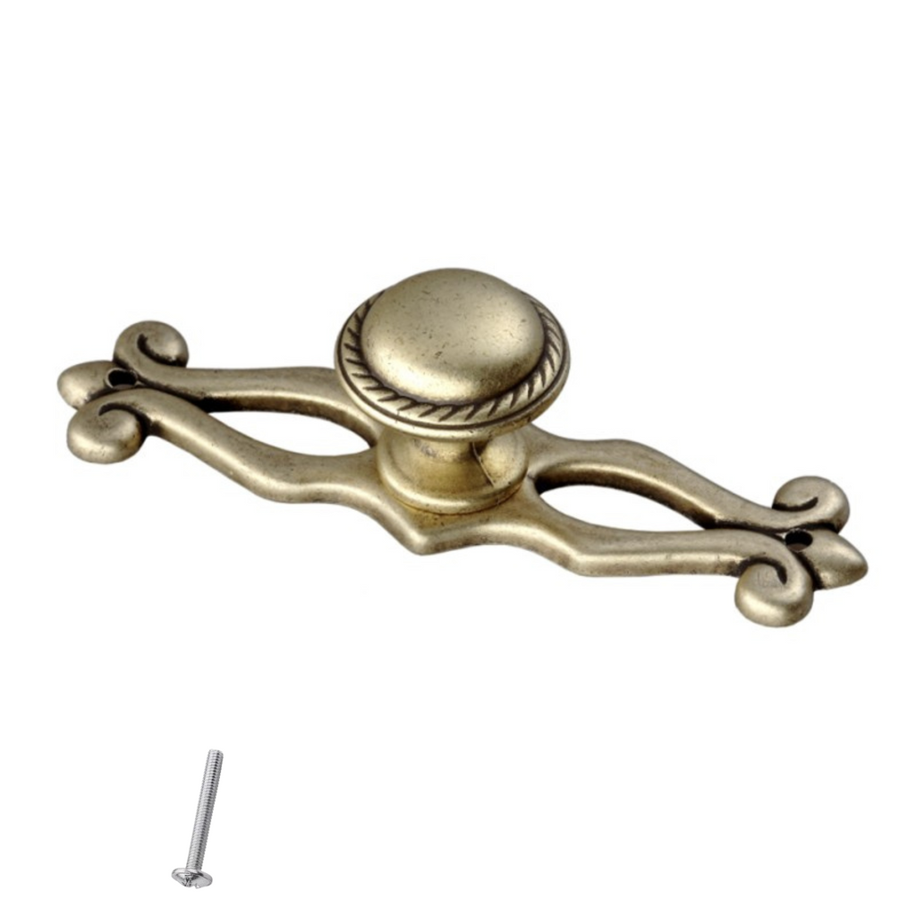 Starý kabinetový knoflík - Ø24mm - starožitná mosaz