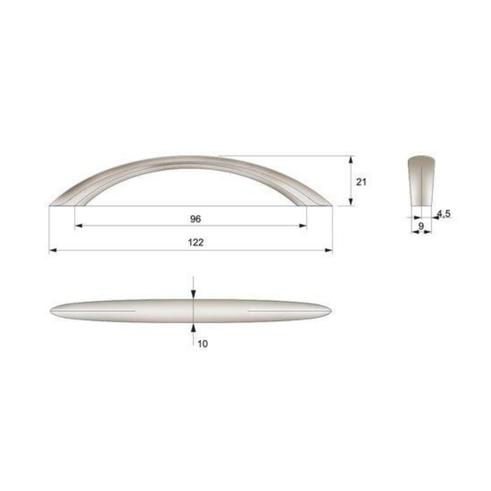 Nábytková rukojeť 96mm UZ04 - Satin (2) – Furnica