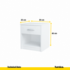 JULIA - Noční stolek - Stolík vedle postele s 1 šuplíkem - Bílý matný povrch H45cm Š39cm D35cm