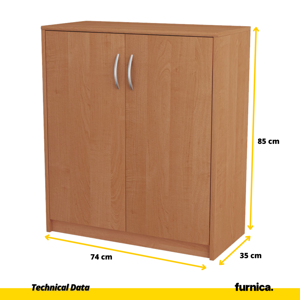 JULIA - Skříňka s policemi - 2 dveře - Olše V85cm Š74cm H35cm