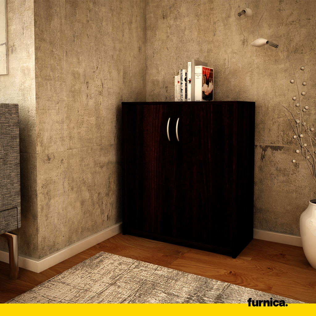 JULIA - Skříňka s policemi - 2 dveře - Wenge H85cm W74cm D35cm