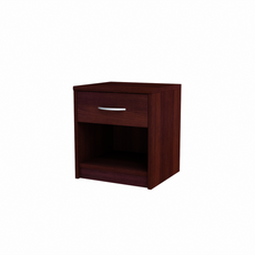 JULIA - Noční stolek - Stolík vedle postele s 1 šuplíkem - Wenge H45cm W39cm D35cm