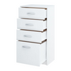 JULIA - Komoda se 4 zásuvkami - Skříň na uložení oblečení do ložnice - Bílá matná barva - Výška 85 cm, šířka 45 cm, hloubka 35 cm.