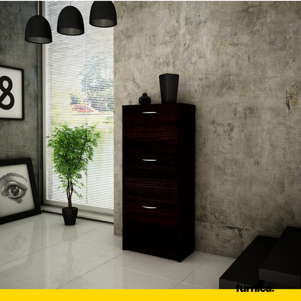 JULIA - Botník na boty - 3 patra úložného prostoru - Wenge - V116cm Š50cm H28cm