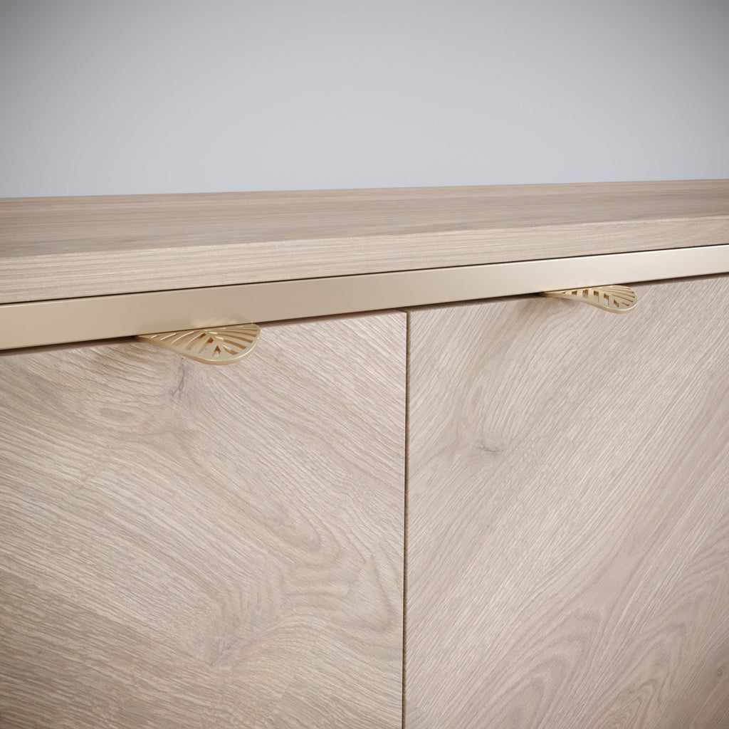 LEAF Edge Pull Nábytková rukojeť 32 mm (celková délka 60 mm) - Mosazná zlatá