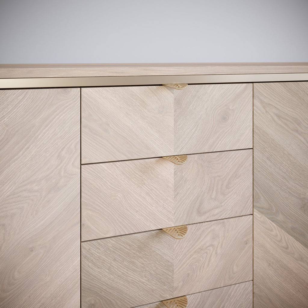 LEAF Edge Pull Nábytková rukojeť 32 mm (celková délka 60 mm) - Mosazná zlatá