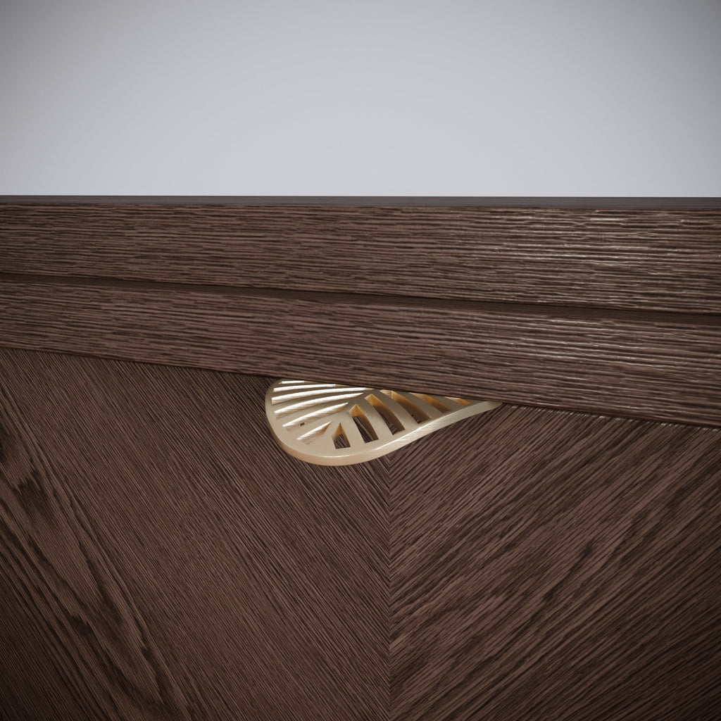 LEAF Edge Pull Nábytková rukojeť 32 mm (celková délka 60 mm) - Mosazná zlatá