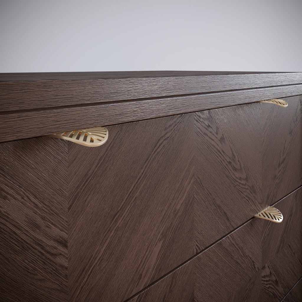 LEAF Edge Pull Nábytková rukojeť 32 mm (celková délka 60 mm) - Mosazná zlatá