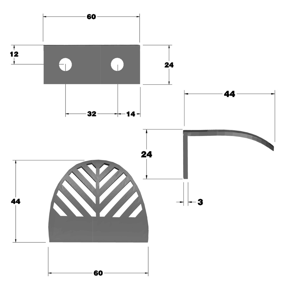 LEAF Edge Pull Nábytková rukojeť 32 mm (celková délka 60 mm) - Perlově matný stříbrný