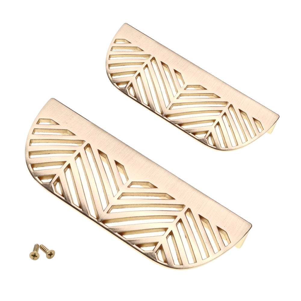 LEAF Edge Pull Nábytková rukojeť 64 mm (celková délka 118 mm) - Mosazná zlatá