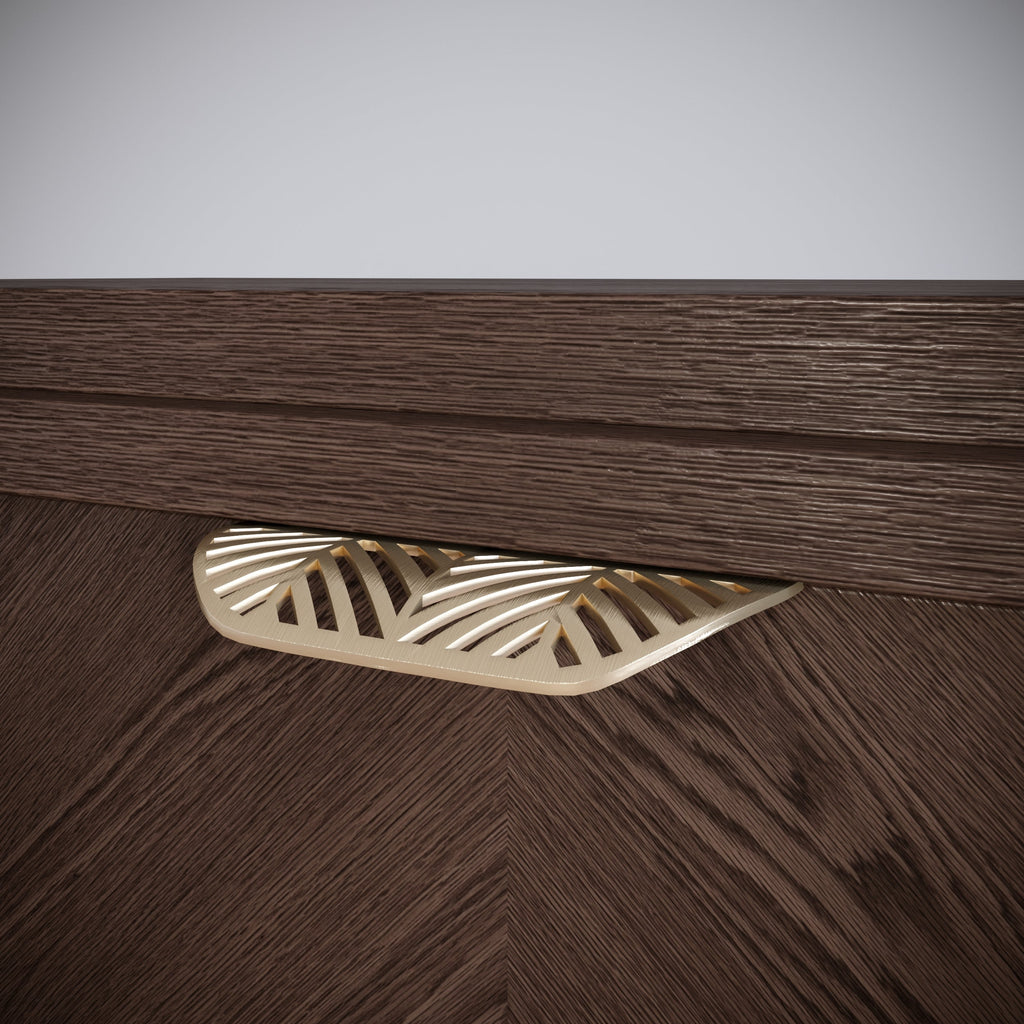 LEAF Edge Pull Nábytková rukojeť 64 mm (celková délka 118 mm) - Mosazná zlatá