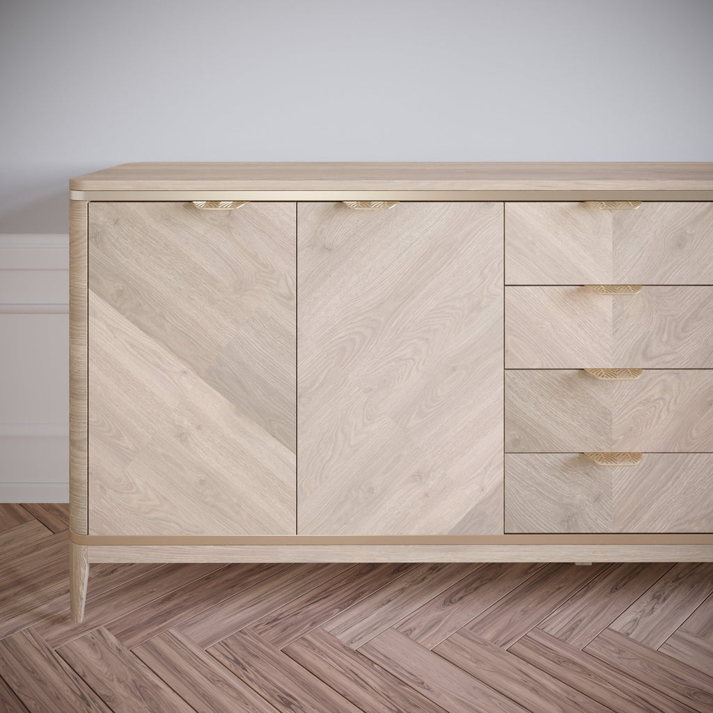 LEAF Edge Pull Nábytková rukojeť 64 mm (celková délka 118 mm) - Mosazná zlatá