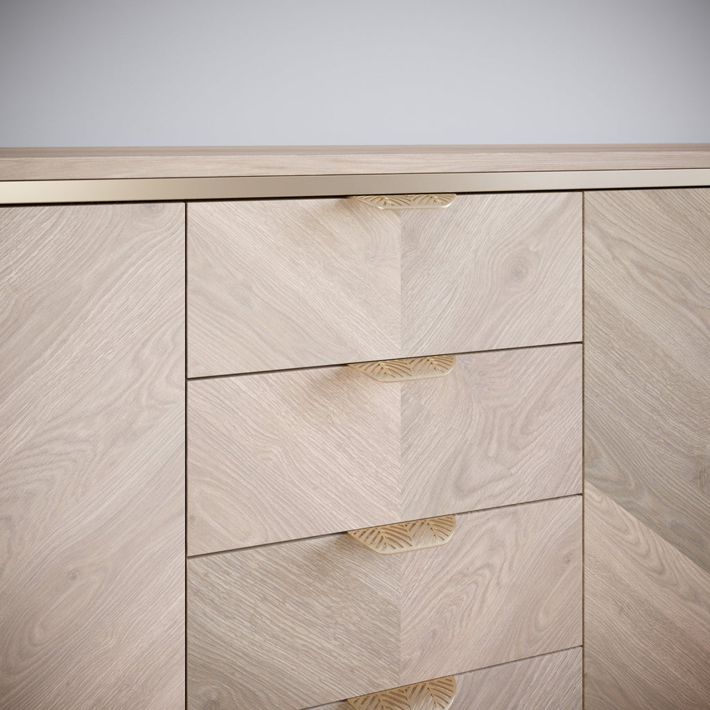 LEAF Edge Pull Nábytková rukojeť 64 mm (celková délka 118 mm) - Mosazná zlatá