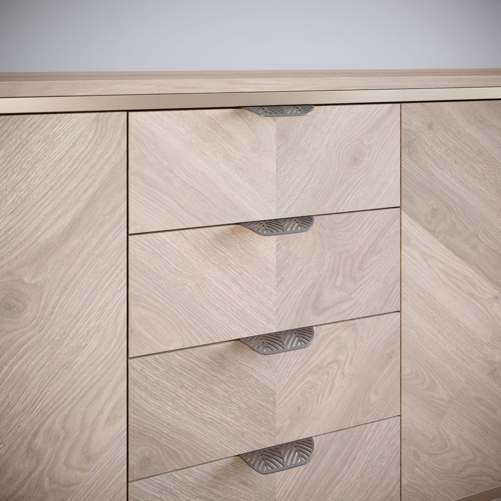 LEAF Edge Pull Nábytková rukojeť 64 mm (celková délka 118 mm) - perlově matný stříbrný