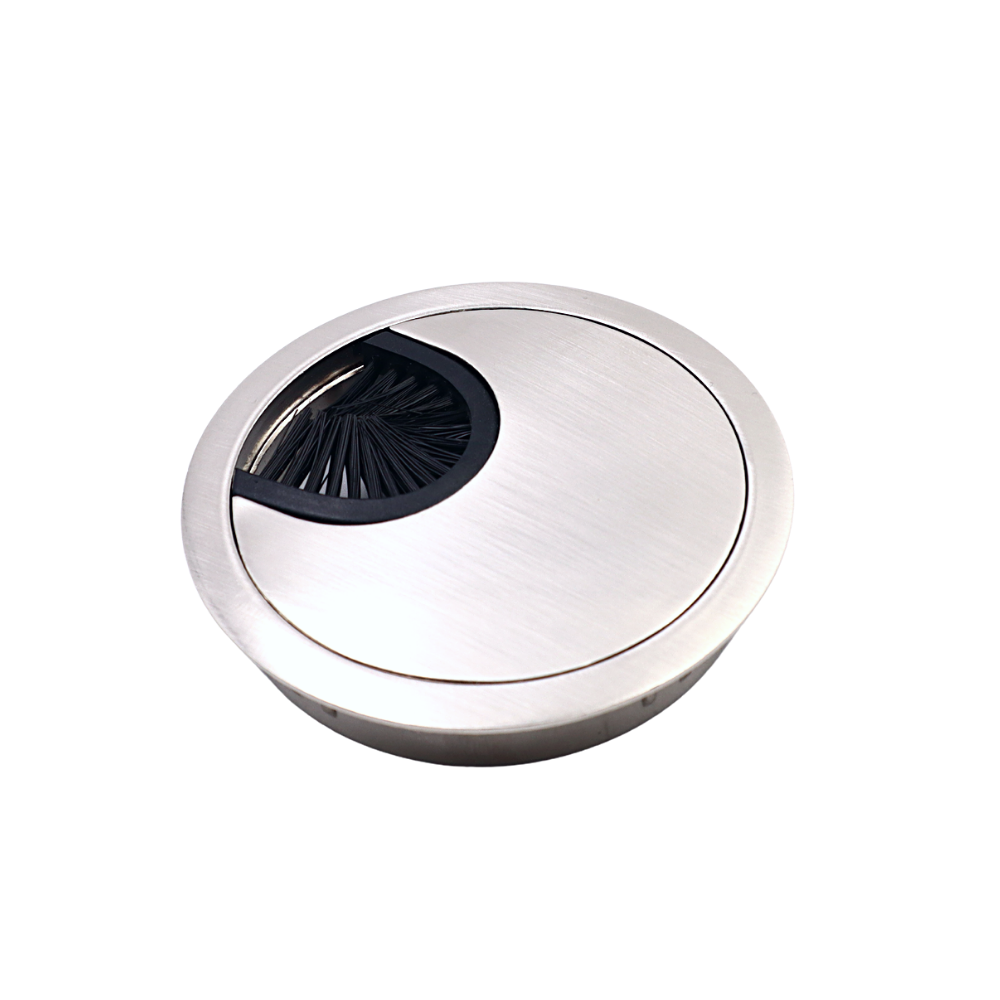 Kovový kabelový průchod 60 mm - kartáčovaná ocel