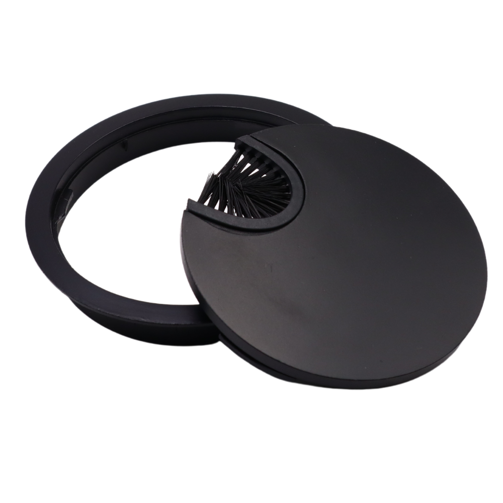 Kovový kabelový průchod 80 mm - černý