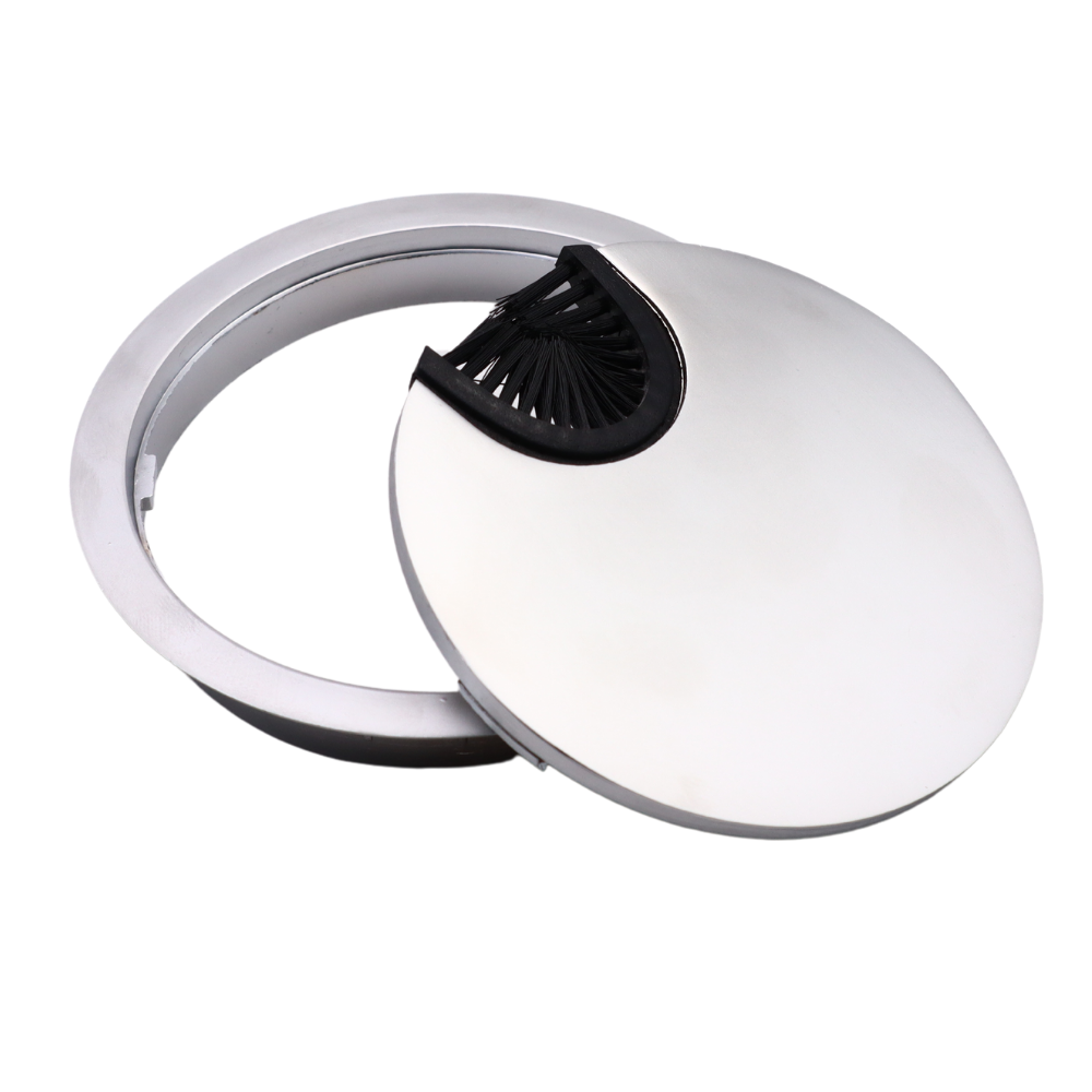 Kovový kabelový průchod 80 mm - stříbrný