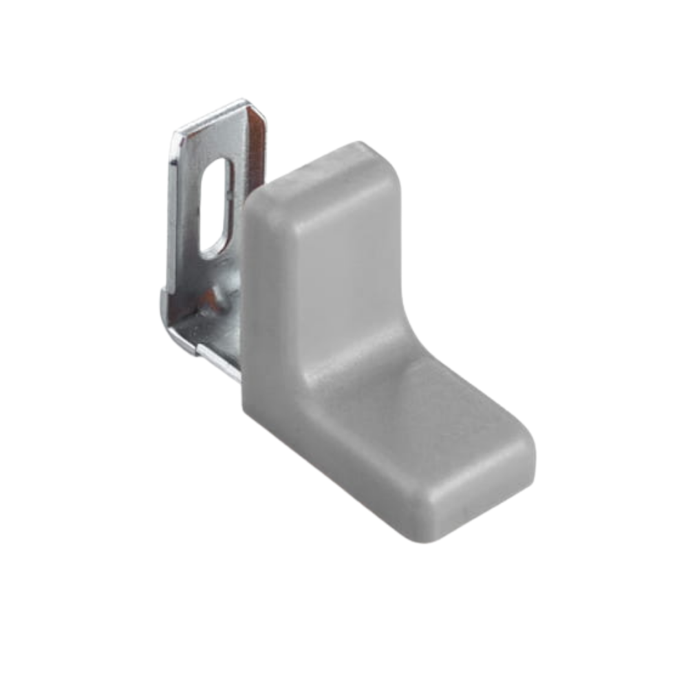 Kovový nábytkový úhel s plastovým krytem - šedý