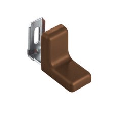 Kovový nábytkový úhel s plastovým krytem - ořechový