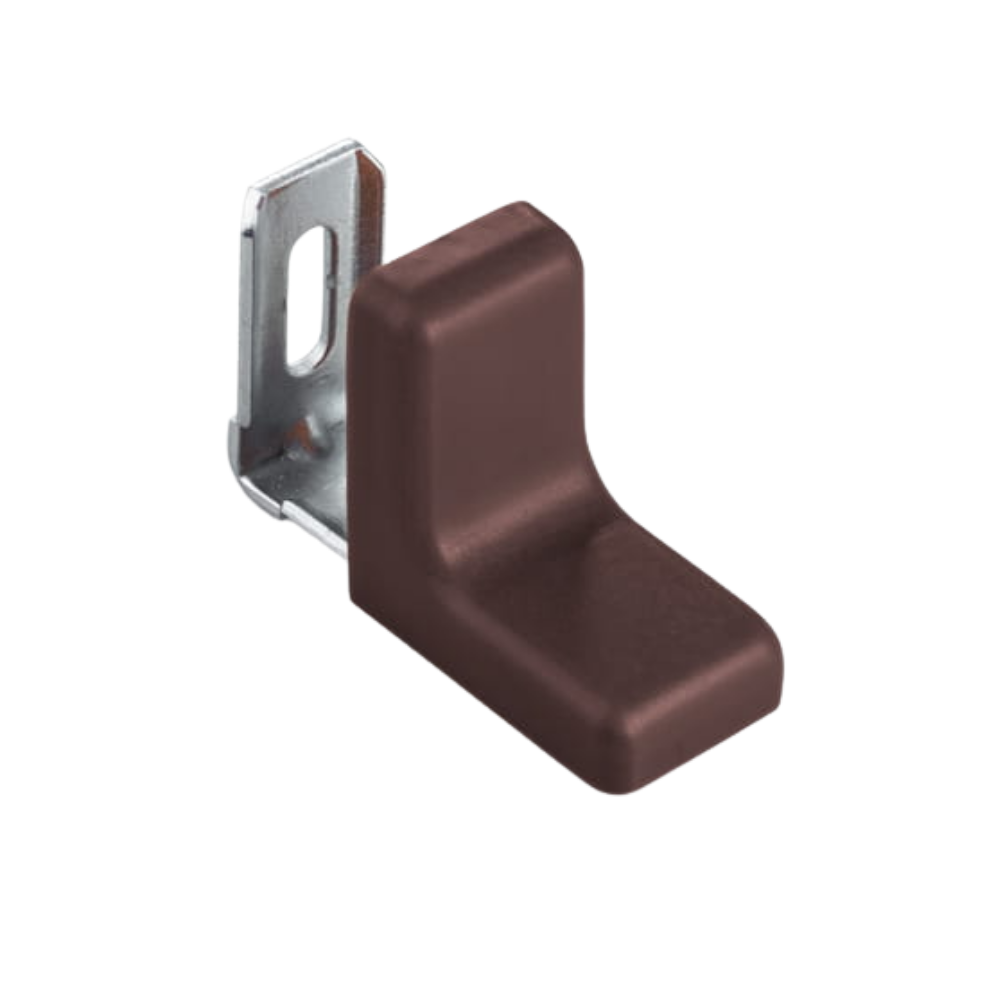 Kovový nábytkový úhel s plastovým krytem - wenge