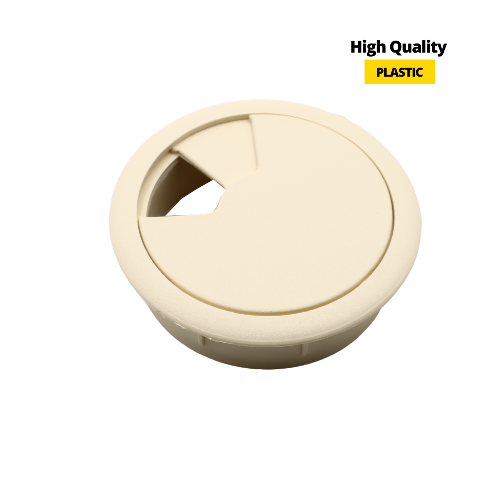 Plastový kabelový průchod Ø60mm, vanilková barva