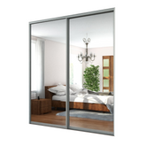 2x Sliding Wardrobe Doors - H: up to 2500mm W: 1600mm - Mirror
