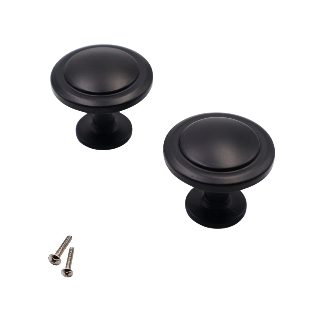 Kulatá madlovka na skříňku - černá matná