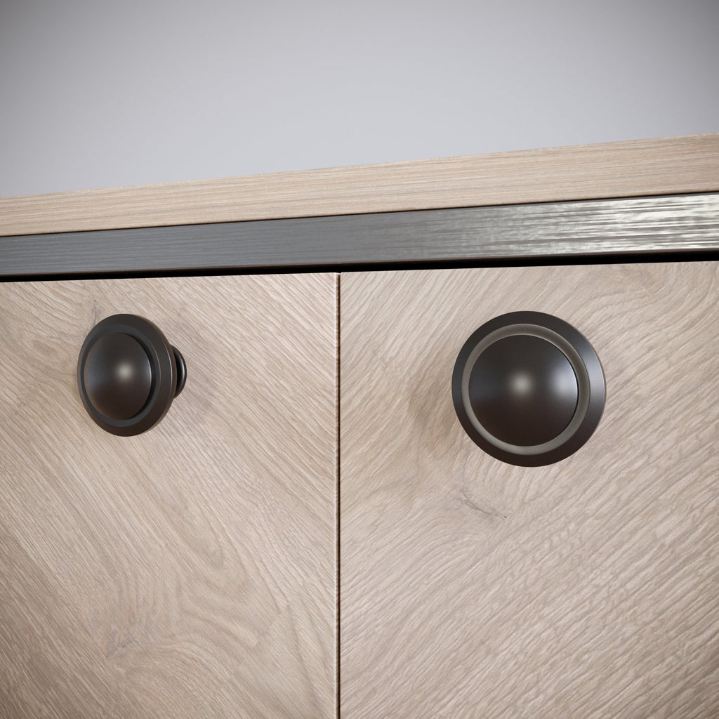 Kulatá madlovka na skříňku - černá matná