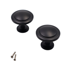 Kulatá madlovka na skříňku - černá matná