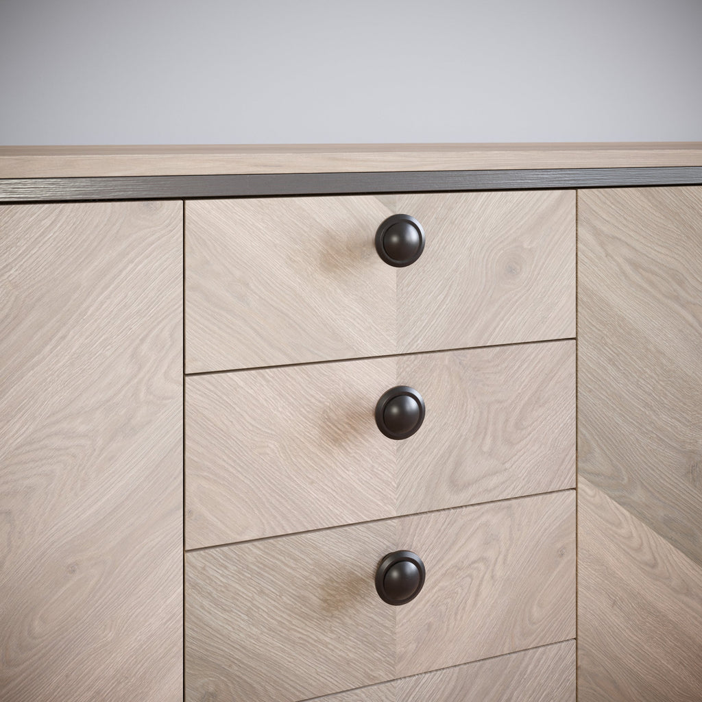 Kulatá madlovka na skříňku - černá matná