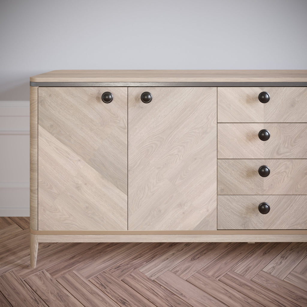 Kulatá madlovka na skříňku - černá matná