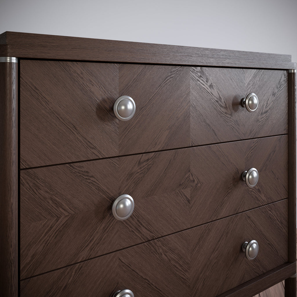 Kulatá madlo na skříňku - kartáčovaná ocel