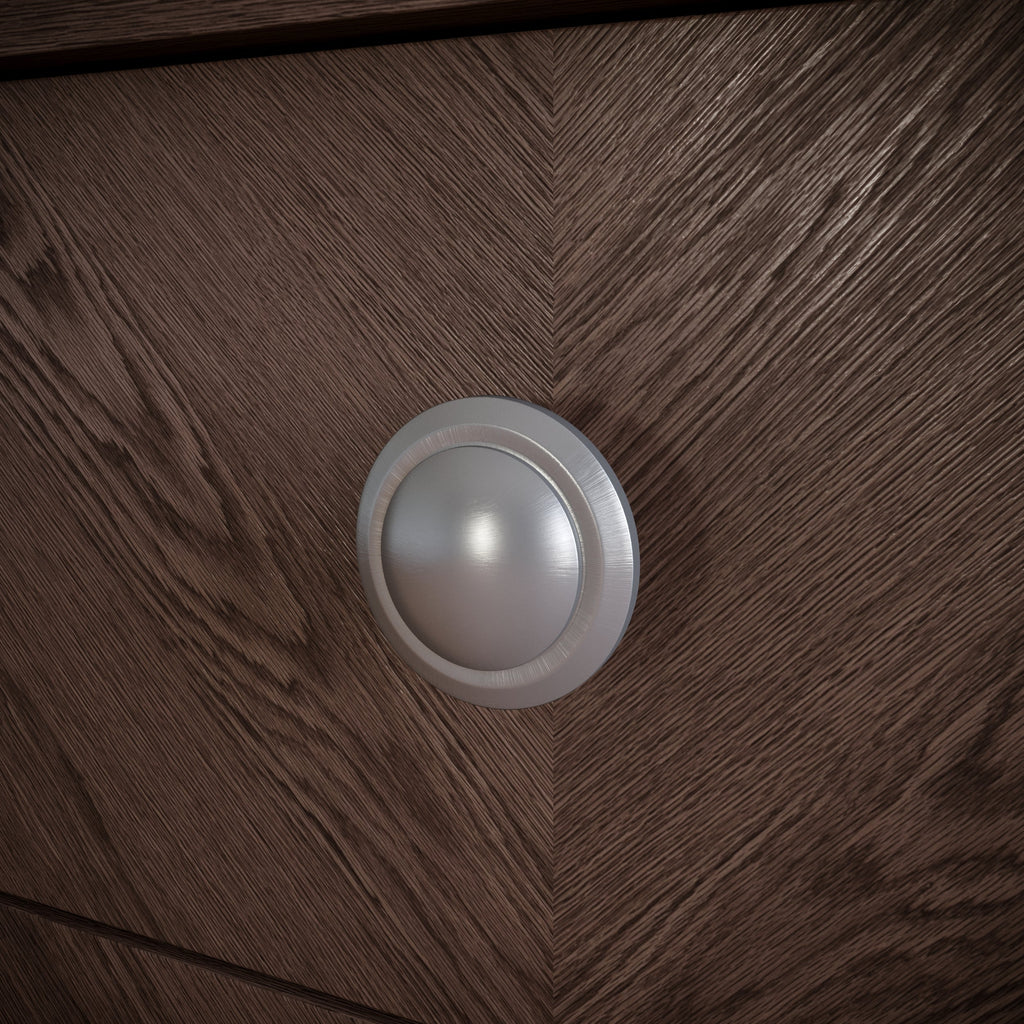 Kulatá madlo na skříňku - kartáčovaná ocel