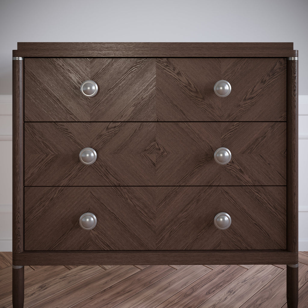 Kulatá madlo na skříňku - kartáčovaná ocel