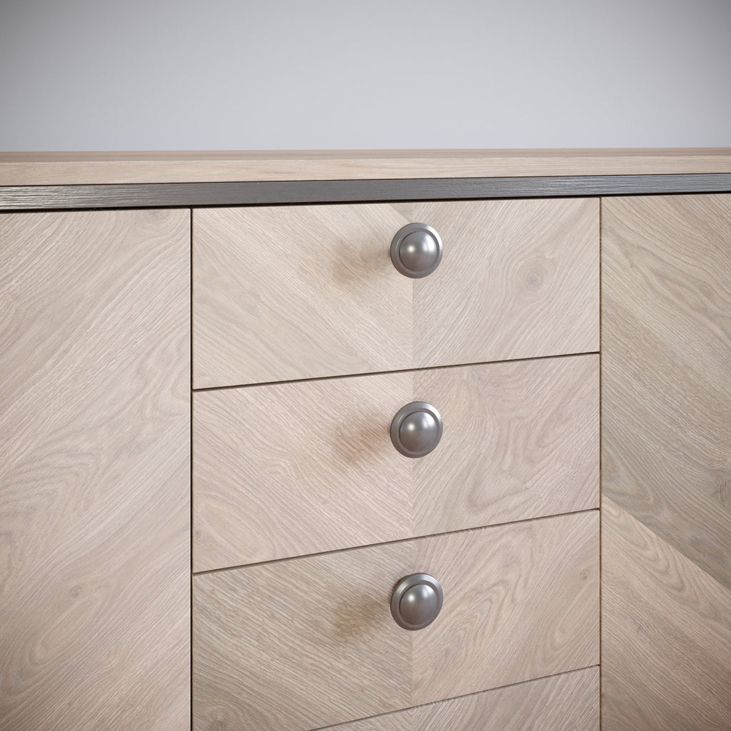 Kulatá madlo na skříňku - kartáčovaná ocel