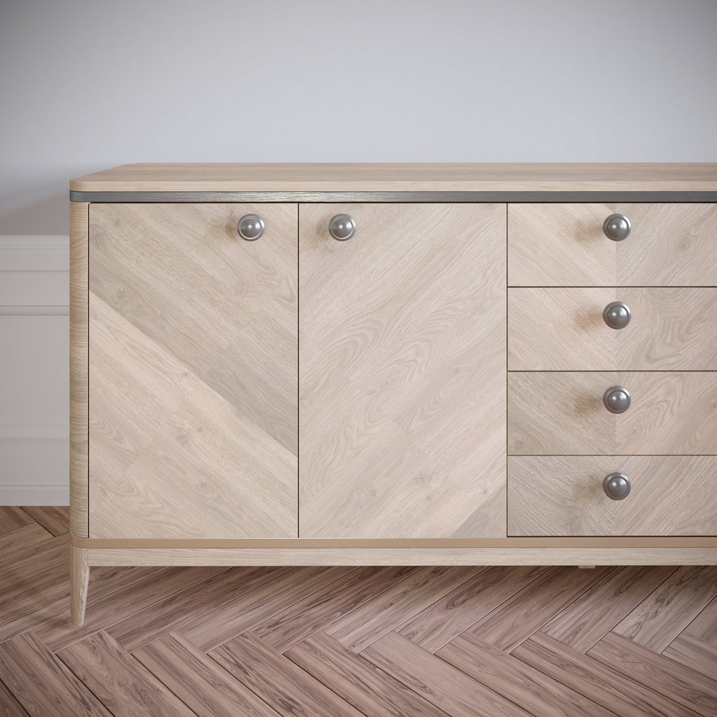 Kulatá madlo na skříňku - kartáčovaná ocel