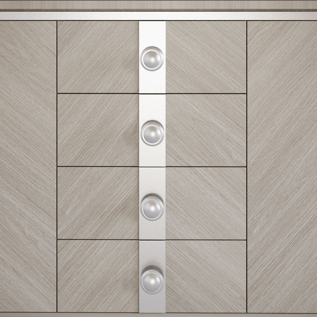 Kulatá madlo na skříňku - kartáčovaná ocel