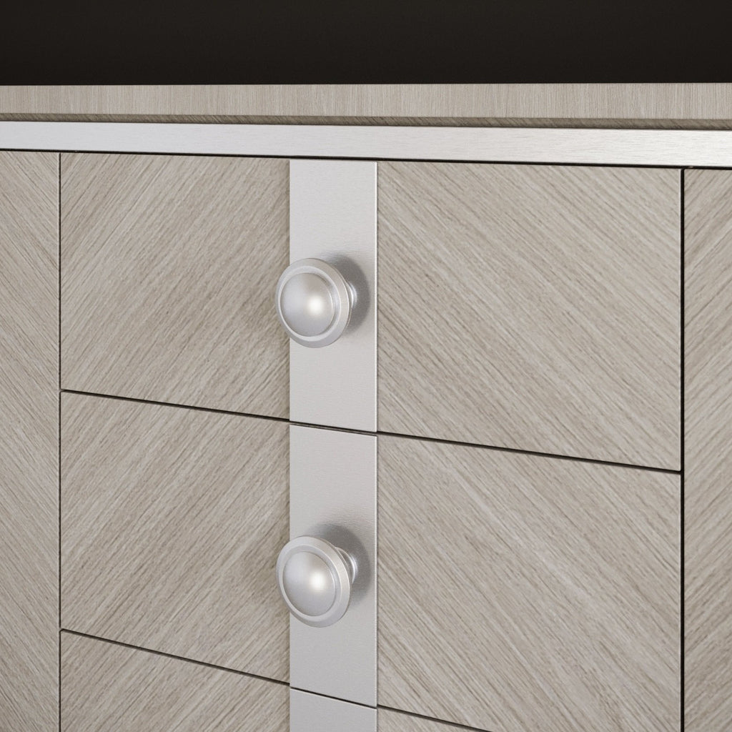 Kulatá madlo na skříňku - kartáčovaná ocel