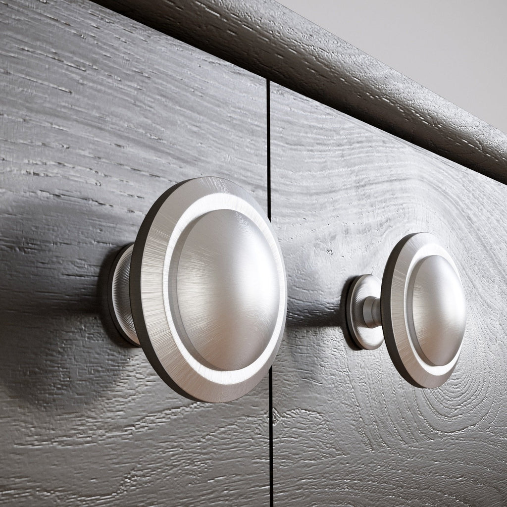 Kulatá madlo na skříňku - kartáčovaná ocel