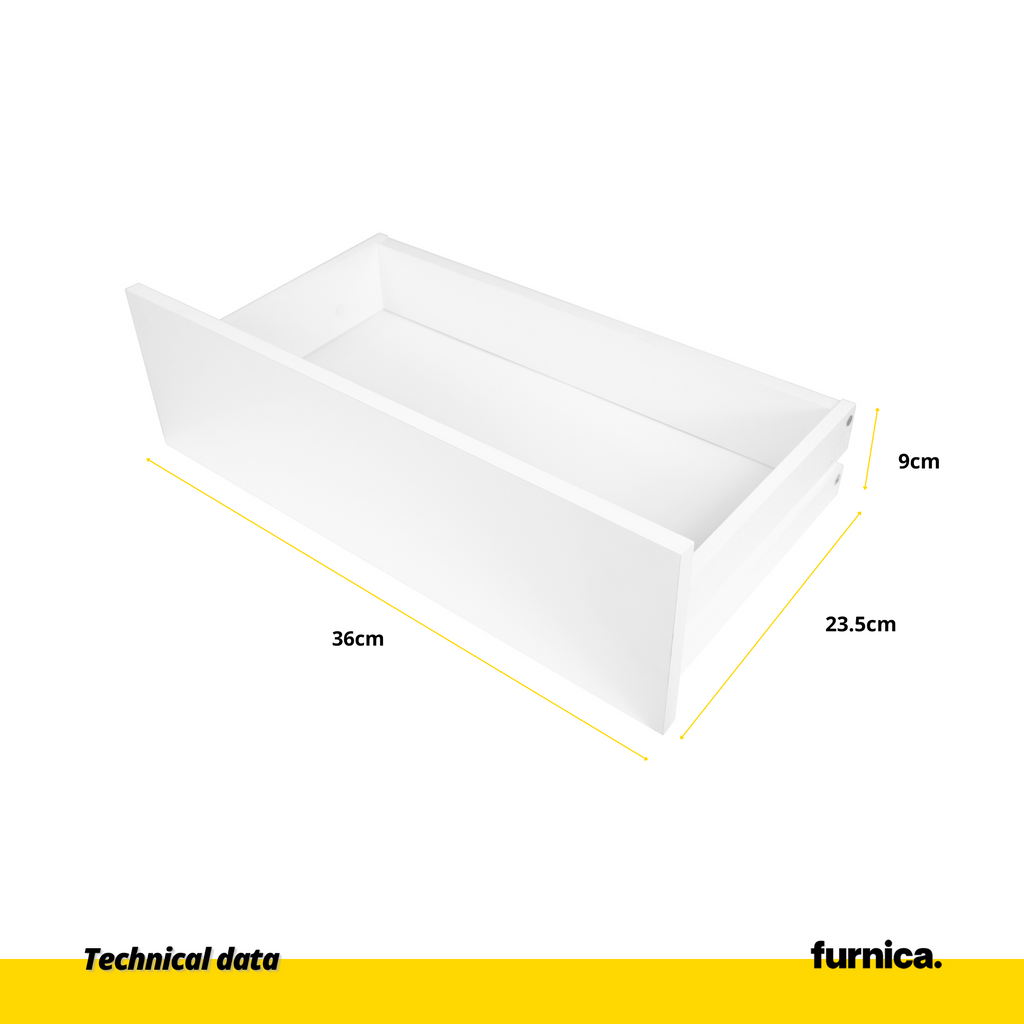 INGRID - Skandinávský noční stolek - noční stolek se 2 zásuvkami - antracitově šedý / Wotan dub H45cm W45cm D30cm