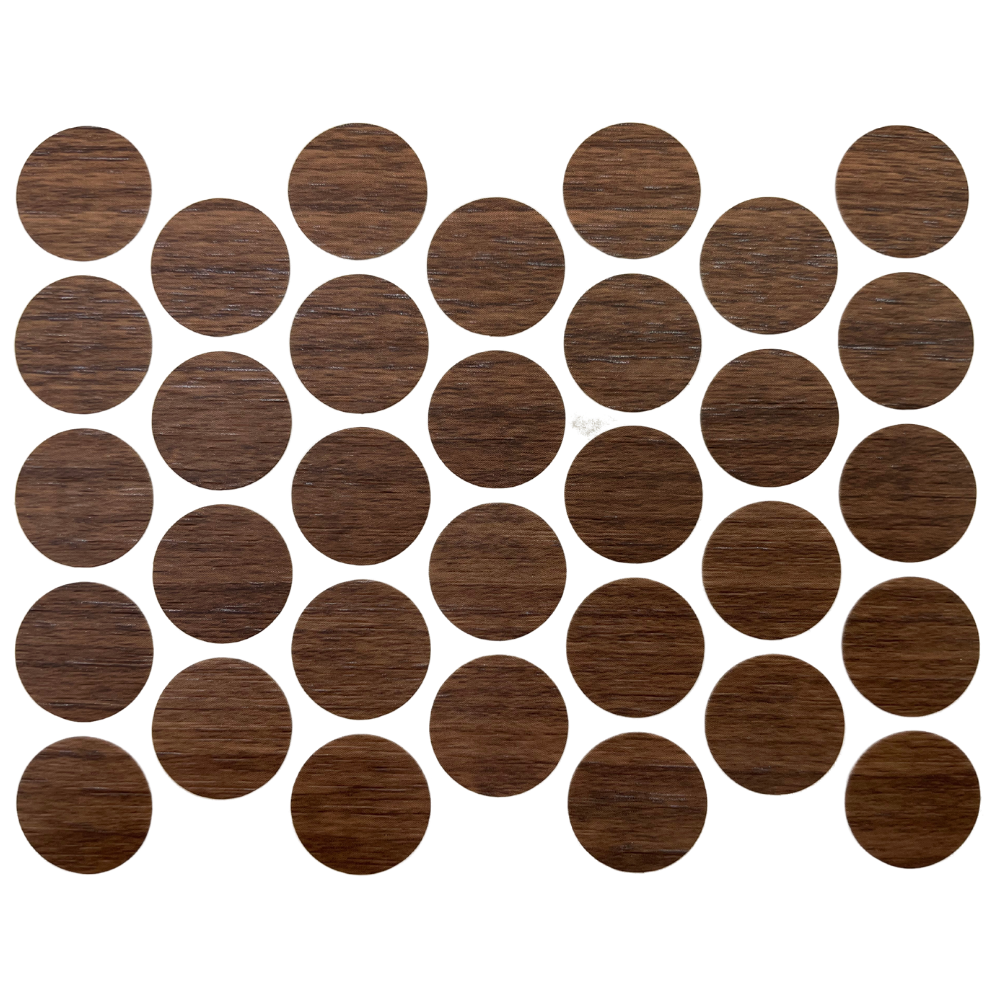 Samolepící krytky na šrouby - italský ořech 18 mm